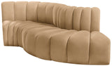 Arc Camel Velvet Modular Sofa 103Camel-S4D Meridian Furniture