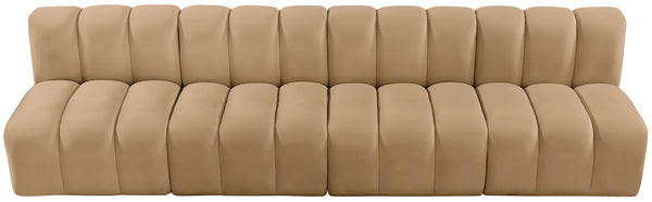 Arc Camel Velvet Modular Sofa 103Camel-S4E Meridian Furniture