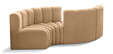 Arc Camel Velvet Modular Sofa 103Camel-S4F Meridian Furniture