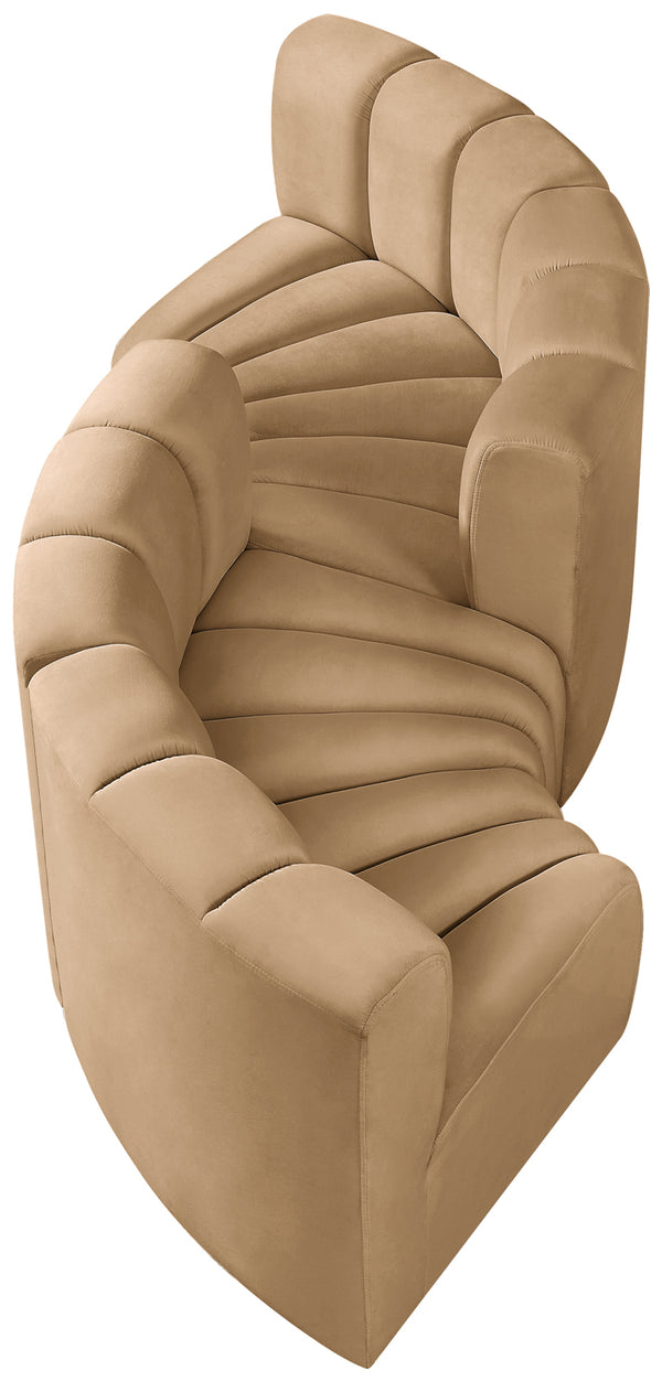 Arc Camel Velvet Modular Sofa 103Camel-S4F Meridian Furniture