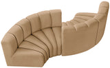 Arc Camel Velvet Modular Sofa 103Camel-S4F Meridian Furniture