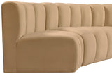 Arc Camel Velvet Modular Sofa 103Camel-S4F Meridian Furniture