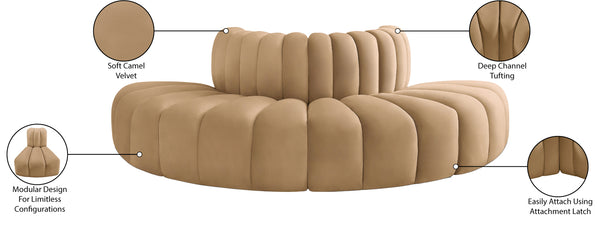 Arc Camel Velvet Modular Sofa 103Camel-S4G Meridian Furniture