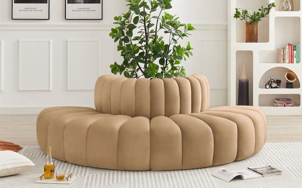 Arc Camel Velvet Modular Sofa 103Camel-S4G Meridian Furniture