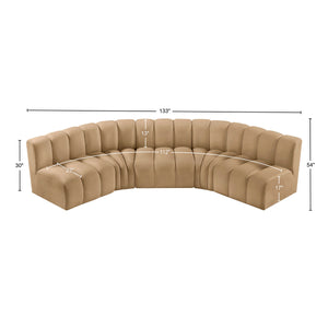 Arc Camel Velvet Modular Sofa 103Camel-S5A Meridian Furniture