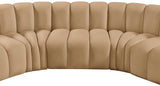 Arc Camel Velvet Modular Sofa 103Camel-S5A Meridian Furniture