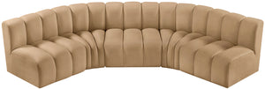 Arc Camel Velvet Modular Sofa 103Camel-S5A Meridian Furniture