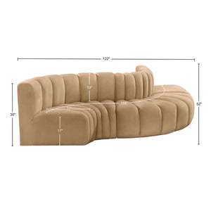 Arc Camel Velvet Modular Sofa 103Camel-S5B Meridian Furniture