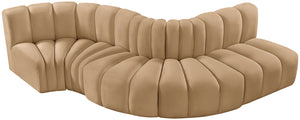 Arc Camel Velvet Modular Sofa 103Camel-S5B Meridian Furniture