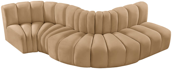 Arc Camel Velvet Modular Sofa 103Camel-S5B Meridian Furniture