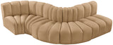 Arc Camel Velvet Modular Sofa 103Camel-S5B Meridian Furniture