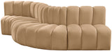 Arc Camel Velvet Modular Sofa 103Camel-S5B Meridian Furniture