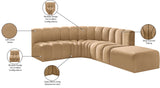 Arc Camel Velvet Modular Sofa 103Camel-S5C Meridian Furniture