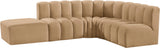 Arc Camel Velvet Modular Sofa 103Camel-S5C Meridian Furniture