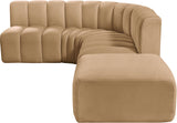 Arc Camel Velvet Modular Sofa 103Camel-S5C Meridian Furniture