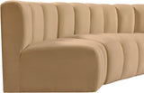 Arc Camel Velvet Modular Sofa 103Camel-S5C Meridian Furniture