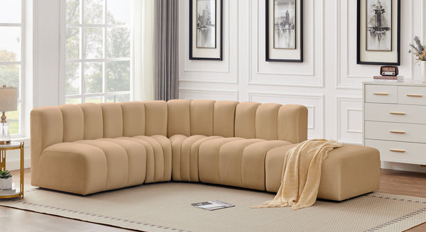 Arc Camel Velvet Modular Sofa 103Camel-S5C Meridian Furniture
