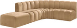 Arc Camel Velvet Modular Sofa 103Camel-S5C Meridian Furniture