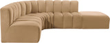 Arc Camel Velvet Modular Sofa 103Camel-S5C Meridian Furniture