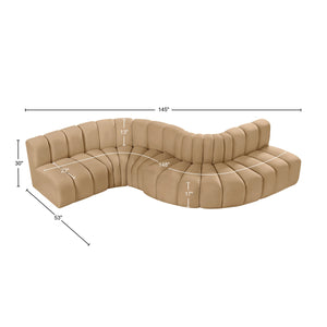 Arc Camel Velvet Modular Sofa 103Camel-S6A Meridian Furniture