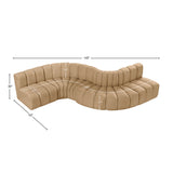 Arc Camel Velvet Modular Sofa 103Camel-S6A Meridian Furniture