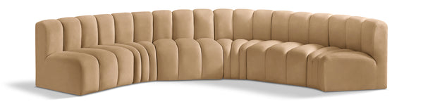 Arc Camel Velvet Modular Sofa 103Camel-S6B Meridian Furniture