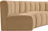 Arc Camel Velvet Modular Sofa 103Camel-S6B Meridian Furniture