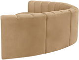 Arc Camel Velvet Modular Sofa 103Camel-S6B Meridian Furniture