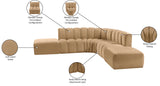 Arc Camel Velvet Modular Sofa 103Camel-S6C Meridian Furniture