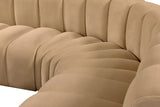 Arc Camel Velvet Modular Sofa 103Camel-S6C Meridian Furniture