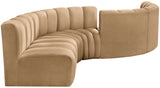 Arc Camel Velvet Modular Sofa 103Camel-S6D Meridian Furniture