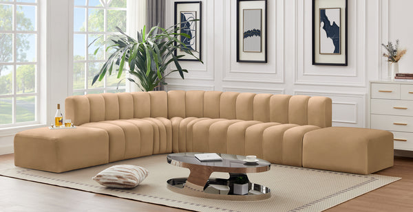 Arc Camel Velvet Modular Sofa 103Camel-S7A Meridian Furniture