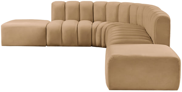 Arc Camel Velvet Modular Sofa 103Camel-S7A Meridian Furniture