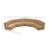 Arc Camel Velvet Modular Sofa 103Camel-S7B Meridian Furniture