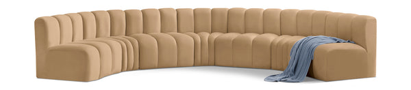 Arc Camel Velvet Modular Sofa 103Camel-S7B Meridian Furniture