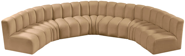 Arc Camel Velvet Modular Sofa 103Camel-S7B Meridian Furniture