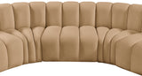 Arc Camel Velvet Modular Sofa 103Camel-S7C Meridian Furniture