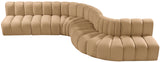 Arc Camel Velvet Modular Sofa 103Camel-S7C Meridian Furniture