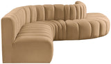 Arc Camel Velvet Modular Sofa 103Camel-S7C Meridian Furniture