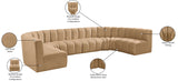 Arc Camel Velvet Modular Sofa 103Camel-S8A Meridian Furniture