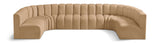 Arc Camel Velvet Modular Sofa 103Camel-S8A Meridian Furniture