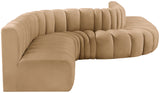 Arc Camel Velvet Modular Sofa 103Camel-S8C Meridian Furniture