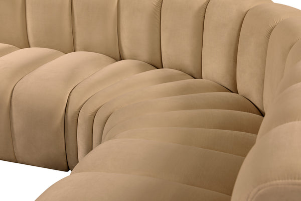 Arc Camel Velvet Modular Sofa 103Camel-S8C Meridian Furniture