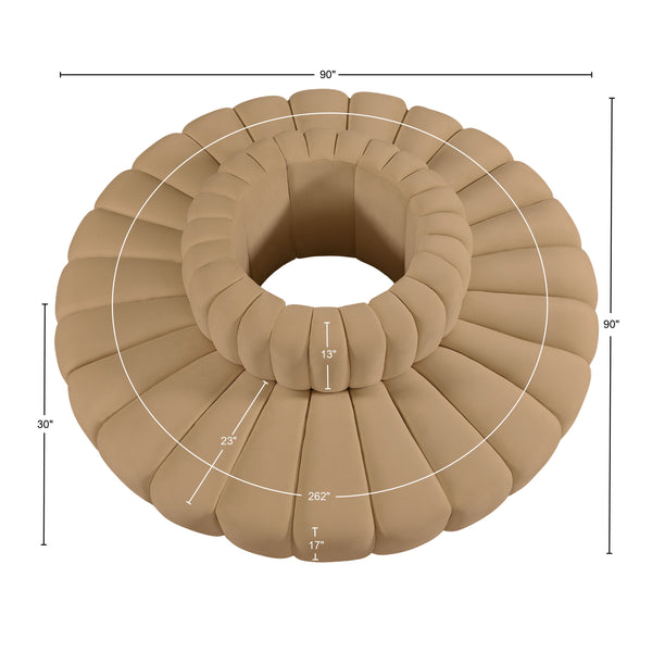 Arc Camel Velvet Modular Sofa 103Camel-S8D Meridian Furniture