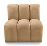 Arc Camel Velvet Straight Chair 103Camel-ST Meridian Furniture