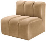 Arc Camel Velvet Straight Chair 103Camel-ST Meridian Furniture