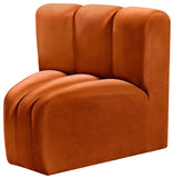 Arc Cognac Velvet Curved Corner 103Cognac-CC Meridian Furniture