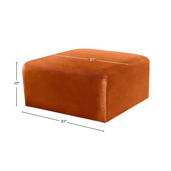 Arc Cognac Velvet Ottoman 103Cognac-Ott Meridian Furniture