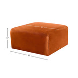 Arc Cognac Velvet Ottoman 103Cognac-Ott Meridian Furniture