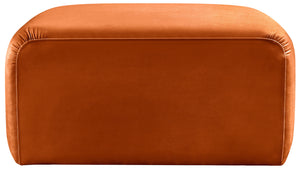 Arc Cognac Velvet Ottoman 103Cognac-Ott Meridian Furniture